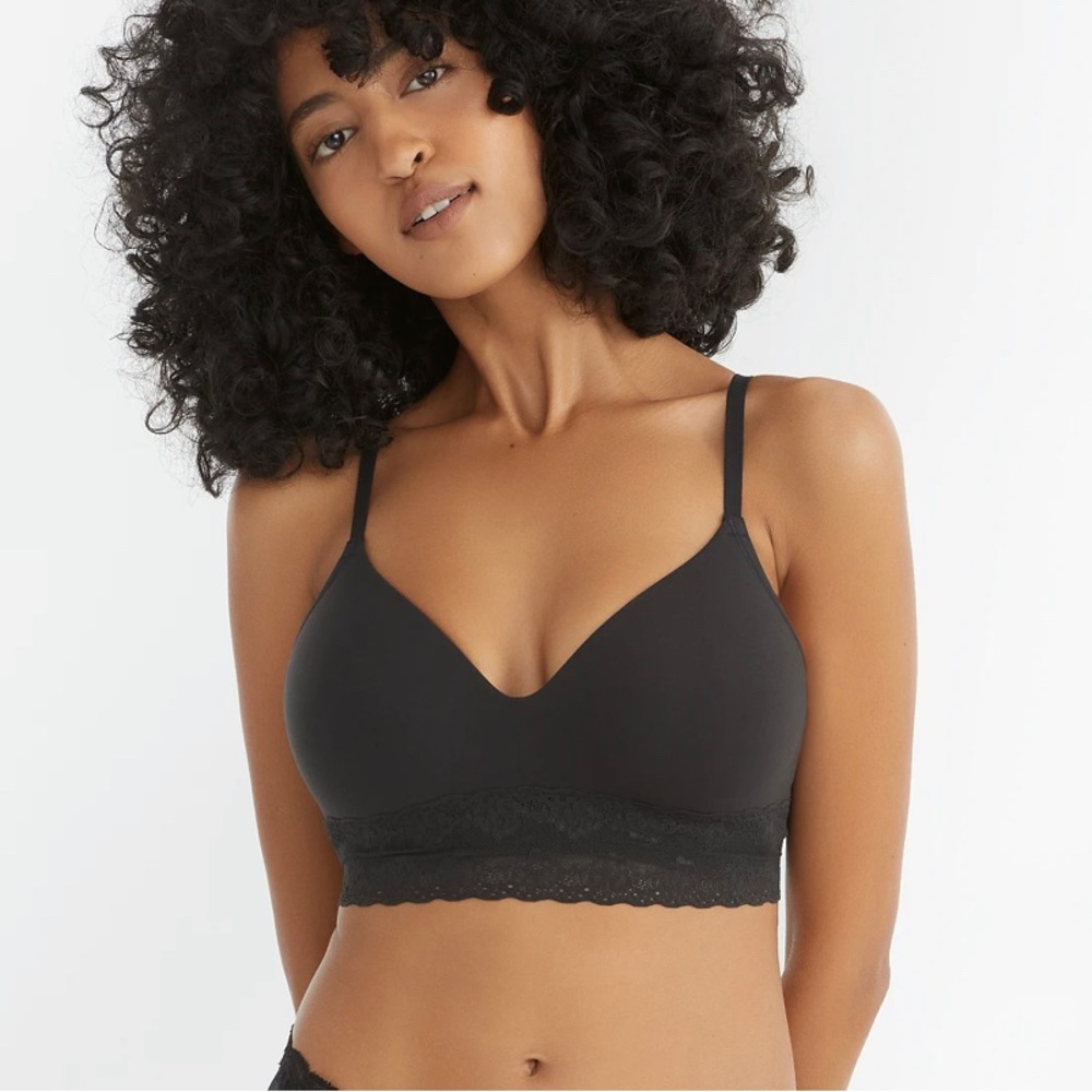 Natori Bliss Black Wire Free T-Shirt Bra Lace 34DD